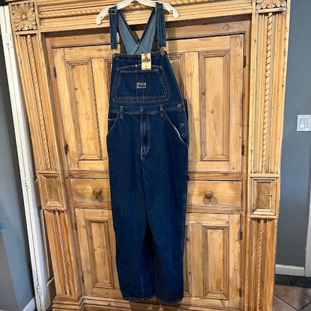 NWT VTG 90s Paco Jeans Overalls Mens Blue Denim Sz L Skater Grunge Streetwear